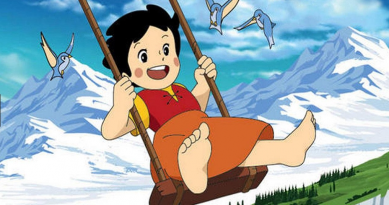 Heidi in Isao Takahatas Anime-Serie «Das Mädchen aus den Alpen – Heidi», 1974. Quelle: Swissinfo
