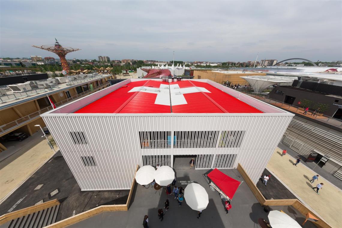 Vista sul tetto della House of Switzerland