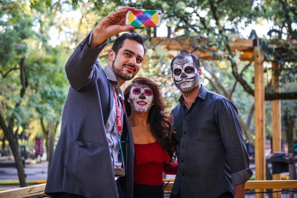 Visitors during the Day of the Dead festival