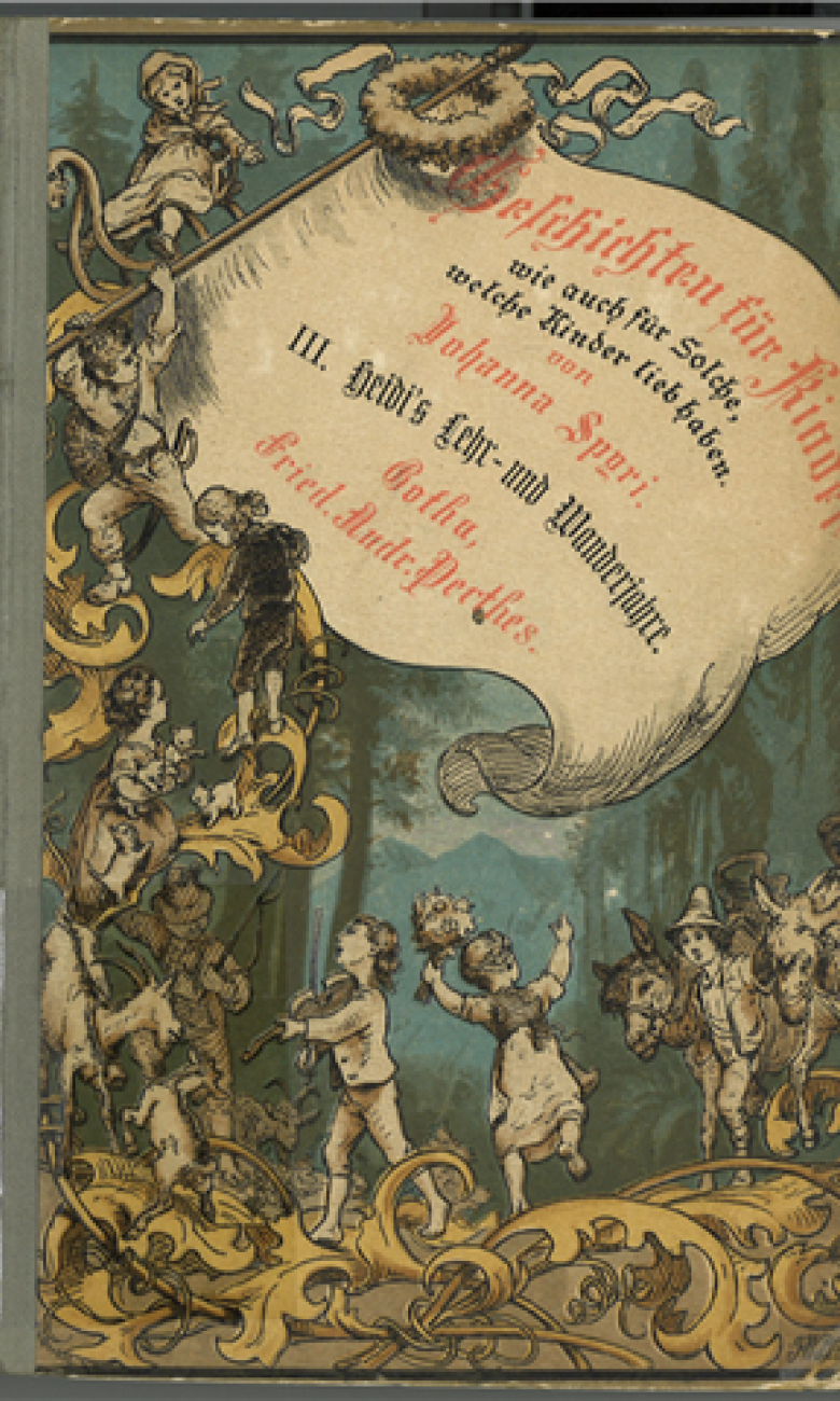 Tapa de la 3ra edición de Heidi, 1881, ilustrada por Wilhelm Pfeiffer. © Archivo Johanna Spyri, SIKJM, Zúrich
