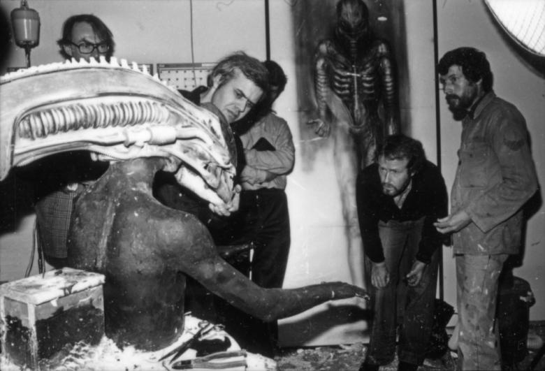 HR Giger and his Alien creature. 1979 