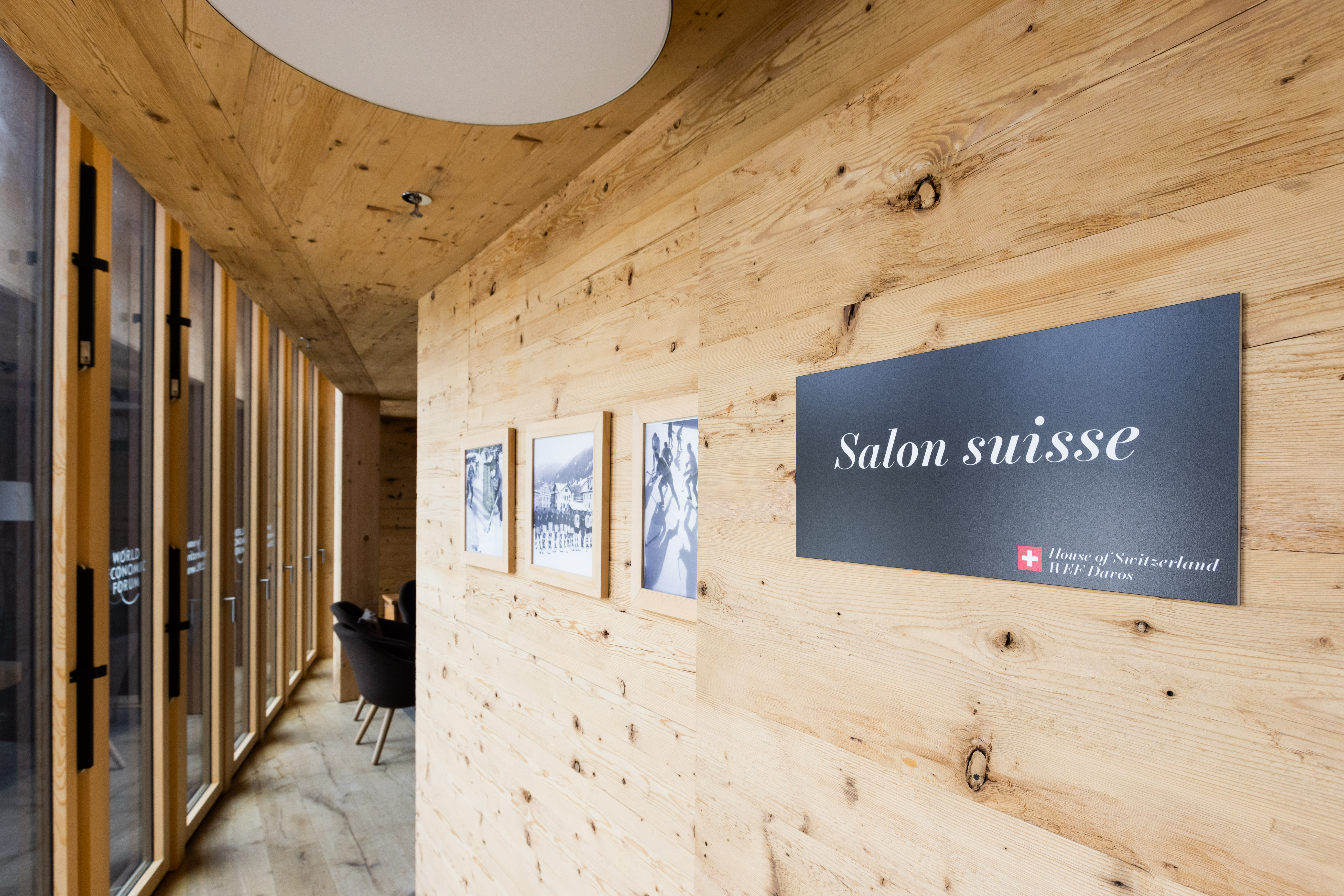 The entrance to the Salon Swiss in the House of Switzerland WEF 22