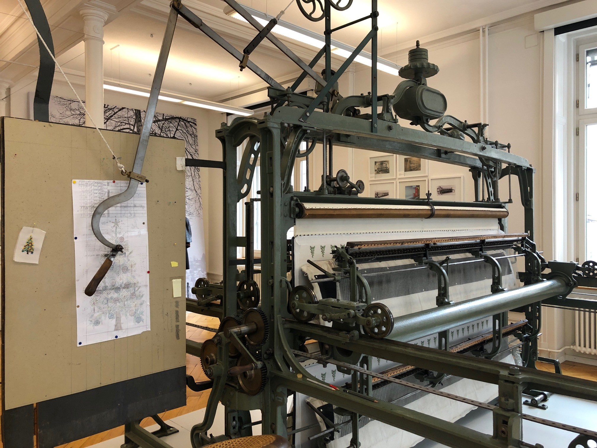 St Gallen embroidery machine of the period.