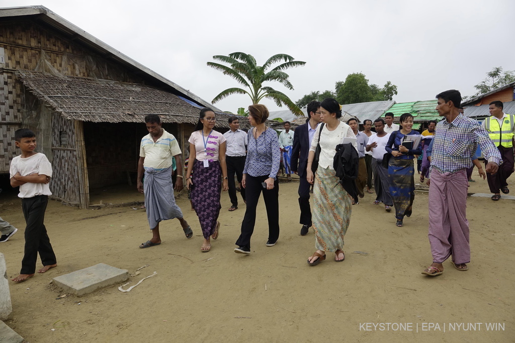 Christine Schraner Burgener visits the Thet Kel Pyin Muslim Internally Displaced Persons camp in Sittwe, Rakhine State, Western Myanmar (2018)