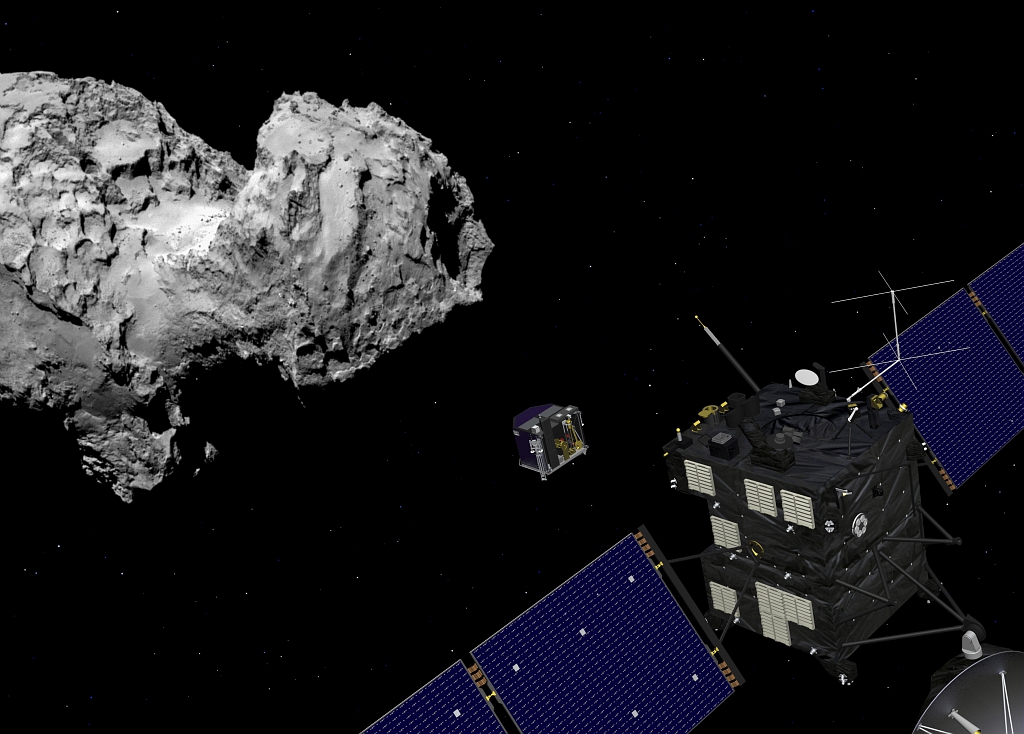 La comète Tchoury, Philae et Rosetta. © ESA