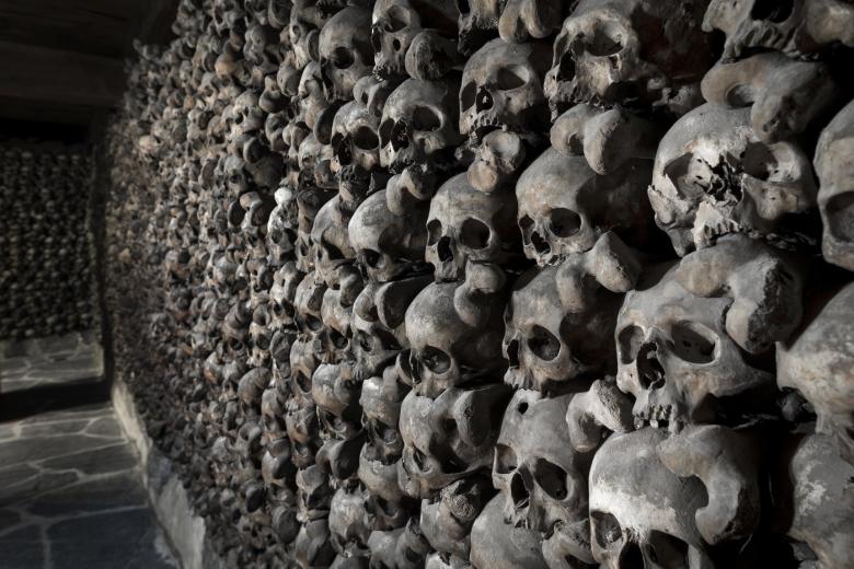 Skulls at the Leuk charnel house