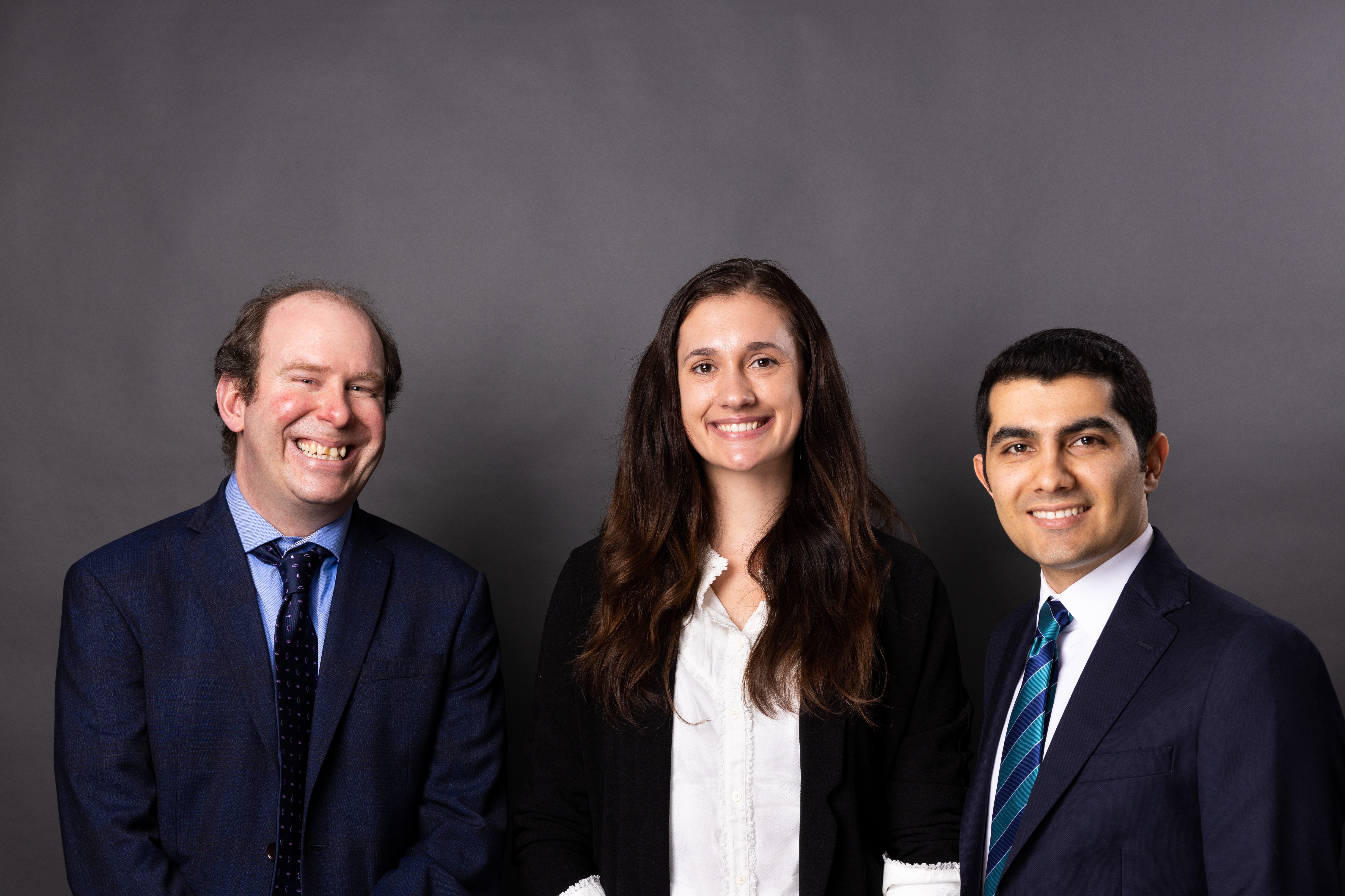 Dr Christopher Ireland, Dr Samantha Anderson and Bardiya Valizadeh, the three co-founders of start-up DePoly.