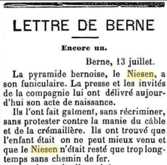 In the "Gazette de Lausanne" of 14 July 1910 - ©️ Le TempsArchives.ch