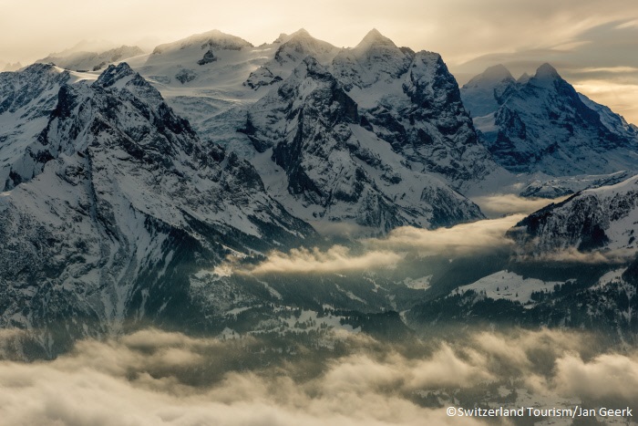 Alpine panorama from the ski resort Reuti in Hasliberg. ©Switzerland Tourism/Jan Geerk