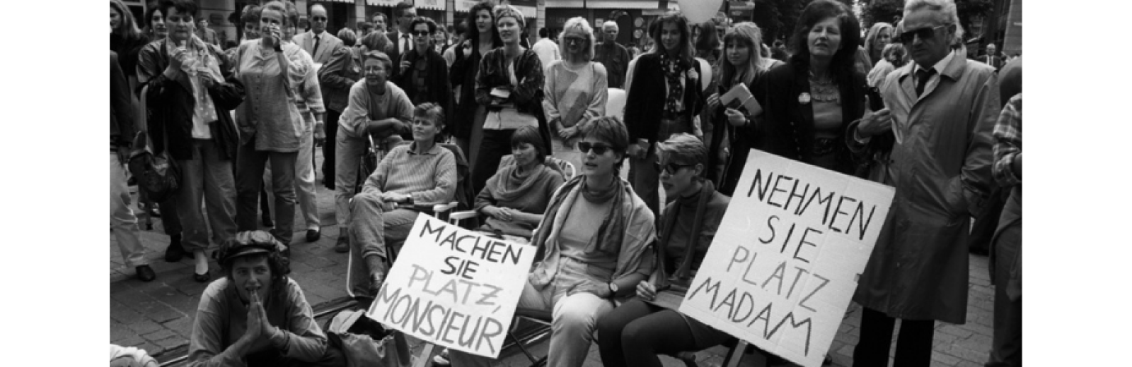 Women on strike in the streets of Zurich, Switzerland, on the occasion of the national women's strike on June 14, 1991 © KEYSTONE/Str