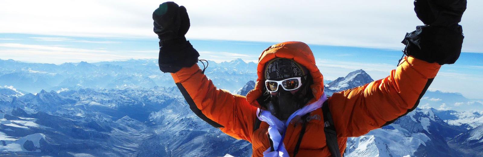 Sophie Lavaud au sommet de l'Everest