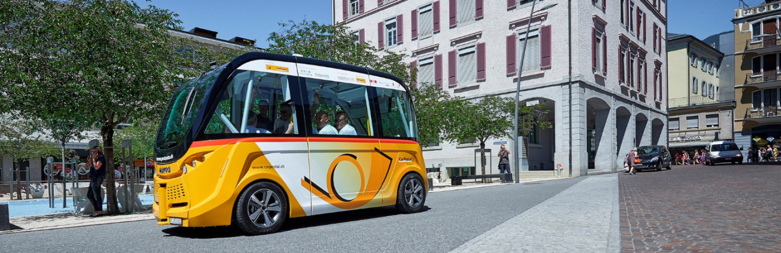 Self-driving shuttle operated by PostBus. © PostBus