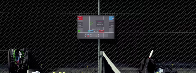 The recorded information is displayed in real time on a screen on the edge of the court – which can also assist the umpire in his job.
