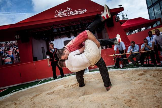 Swiss wrestlers in competition