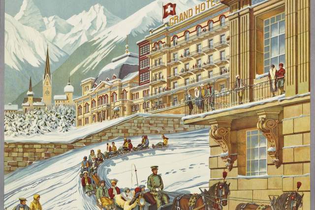 Advertising poster for fashionable Davos, 1905
