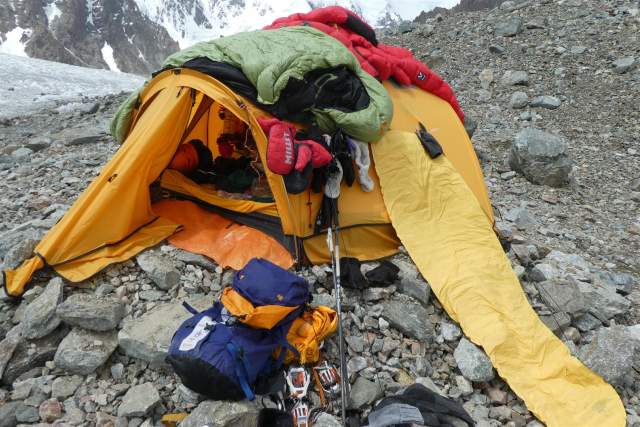 Sophie Lavaud's tent and equipment