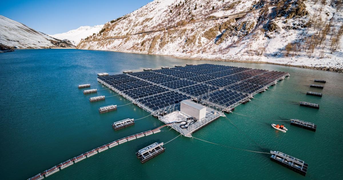 World's first high-altitude floating solar farm – in the Swiss Alps