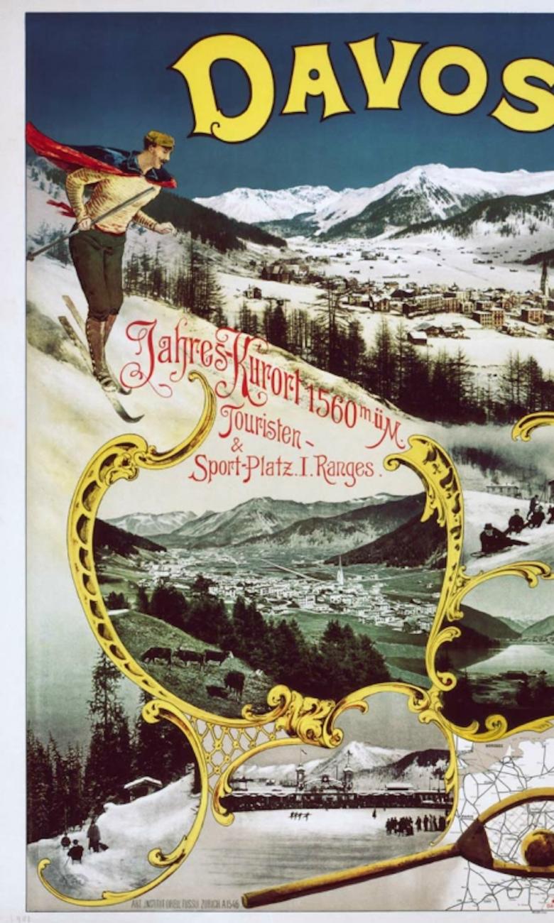 Affiche publicitaire pour la ville de Davos