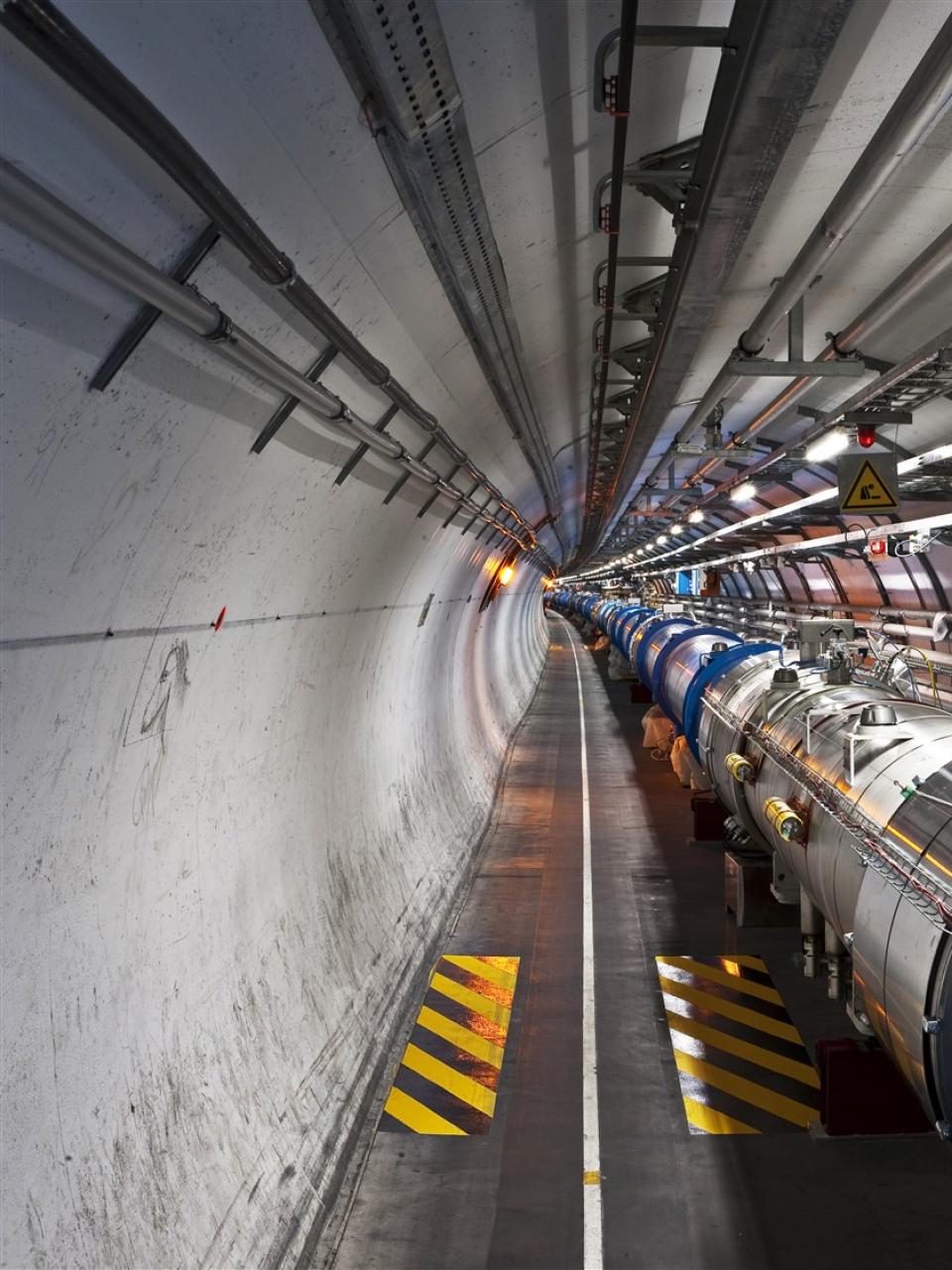 The tunnel of the Large Hadron Collider (LHC).