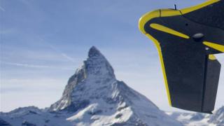 Swiss drone in front of Matterhorn